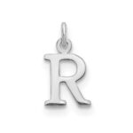 Sterling Silver Rhodium-plated Letter R Initial Charm