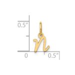 14KY Upper case Letter N Initial Charm - Image 4