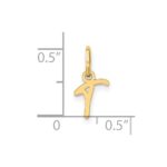 14KY Upper case Letter T Initial Charm - Image 4
