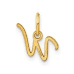 14KY Upper case Letter W Initial Charm - Image 3