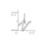 14KW Upper case Letter V Initial Charm - Image 4