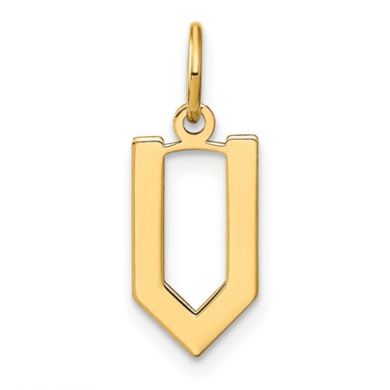 14ky Letter V Initial Pendant