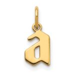 14KY Lower case Letter A Initial Pendant