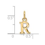 14ky Cutout Letter R Initial Pendant - Image 4