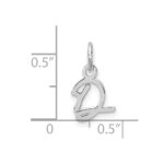 14K White Gold Uppercase Letter D Initial Charm - Image 4