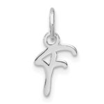 14K White Gold Uppercase Letter F Initial Charm