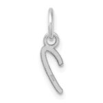 14K White Gold Uppercase Letter I Initial Charm - Image 3