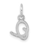 14K White Gold Uppercase Letter O Initial Charm - Image 3