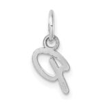 14K White Gold Uppercase Letter P Initial Charm - Image 3