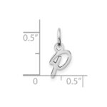 14K White Gold Uppercase Letter P Initial Charm - Image 4
