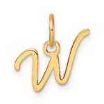 14K Uppercase Letter W Initial Charm