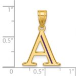 14k Yellow Gold Line Epoxy Initial Pendant - Image 4
