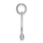 14k White Gold Initial with Birthstone Charm - Image 2