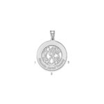 Sterling Silver/Rhodium-plated Round Family Monogram Pendant