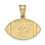 14k Yellow Gold Personalized Football Pendant