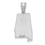 Sterling Silver/Rhodium-plated Alabama State Pendant - Image 4