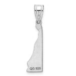 Sterling Silver/Rhodium-plated Delaware State Pendant - Image 4