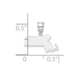 Sterling Silver/Rhodium-plated Massachusetts State Pendant - Image 3