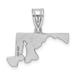 Sterling Silver/Rhodium-plated Maryland State Pendant - Image 4