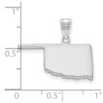Sterling Silver/Rhodium-plated Oklahoma State Pendant - Image 3