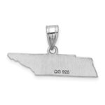 Sterling Silver/Rhodium-plated Tennessee State Pendant - Image 4