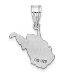 Sterling Silver/Rhodium-plated West Virginia State Pendant - Image 4