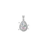 14KW 4 Birthstone Tree of Life Tear Drop Pendant - Image 4