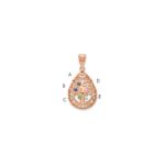 14K rose Gold 5 Birthstone Tree of Life Tear Drop Pendant