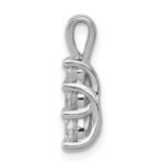 14k White Gold 1/2 carat Lab Grown Diamond VS/SI+ G+ Three Stone Pendant - Image 2