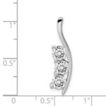 14k White Gold Complete 1.5 carat Three-Stone AA Diamond Curved Bar Chain Slide - Image 4