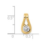 14k Complete 4.7mm AA Diamond Teardrop-Shape Slide Fits up to 3mm Regular/6mm Fancy or Reversible Omega - Image 3