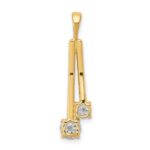 14k Complete 4.4mm/3.4mm Two-stone AA Diamond Pendant - Image 4