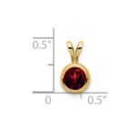 14k 6mm Round Garnet Bezel Pendant - Image 4