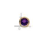 14k 6mm Round Amethyst Bezel Chain Slide - Image 4