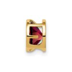 14k 6mm Round Garnet Bezel Chain Slide - Image 2