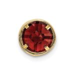 14k 7mm Round Garnet Bezel Chain Slide - Image 3