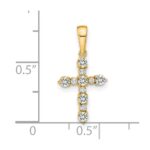 14k White Topaz and Diamond Cross Pendant - Image 4