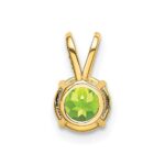 14k 6mm Round Peridot Pendant - Image 3
