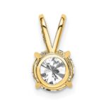 14k 7mm Round Cubic Zirconia Pendant - Image 3