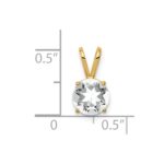 14k 7mm Round Cubic Zirconia Pendant - Image 4