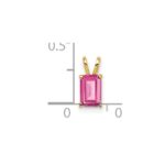 14k 6x4mm Emerald-cut Pink Tourmaline Pendant - Image 2