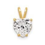 14k 7mm Heart Cubic Zirconia Pendant