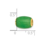 14K Polished Jade Oval Barrel Bead Chain Slide Pendant - Image 4