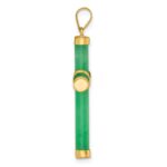 14K Polished Jade -X- Cross Pendant - Image 2
