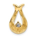 14k Complete 3.4mm A Diamond Teardrop-Shape Chain Slide - Image 4