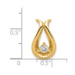 14k Complete 3.4mm A Diamond Teardrop-Shape Chain Slide - Image 3
