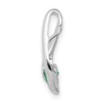 14k White Gold 4mm Round Emerald Chain Slide - Image 2