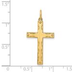 14K Laser Designed Cross Pendant - Image 3