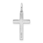 14K White Gold Laser Designed Cross Charm - Image 4