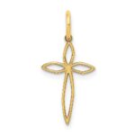 14K Laser Designed Passion Cross Charm